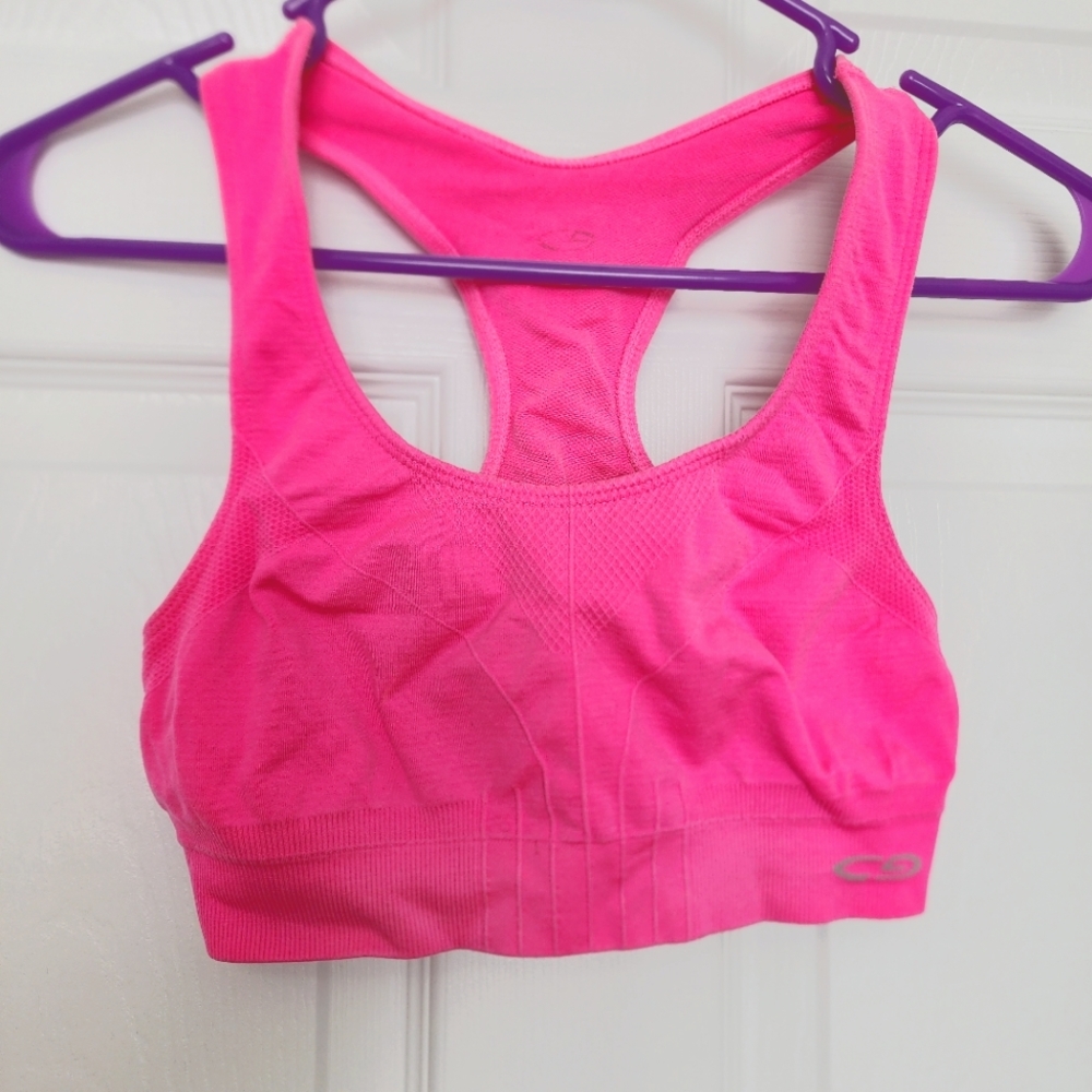 Pink sports bra